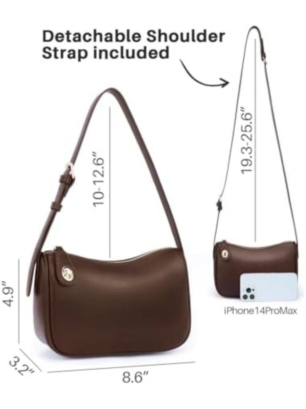 Stylish Vegan Leather Crossbody Bag for Women, RFID Anti-Theft Shoulder Purse - Picture 4 of 6